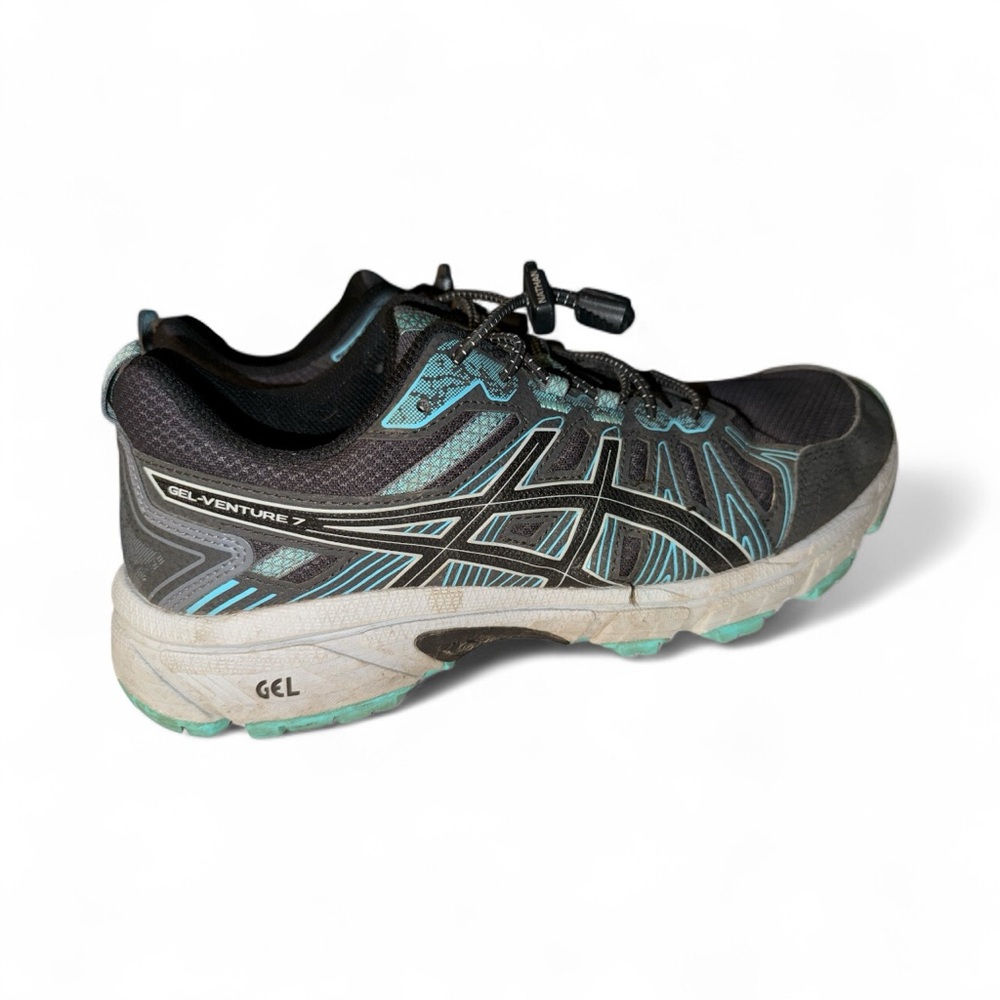 Women's ASICS Black and Teal Athletic Shoes